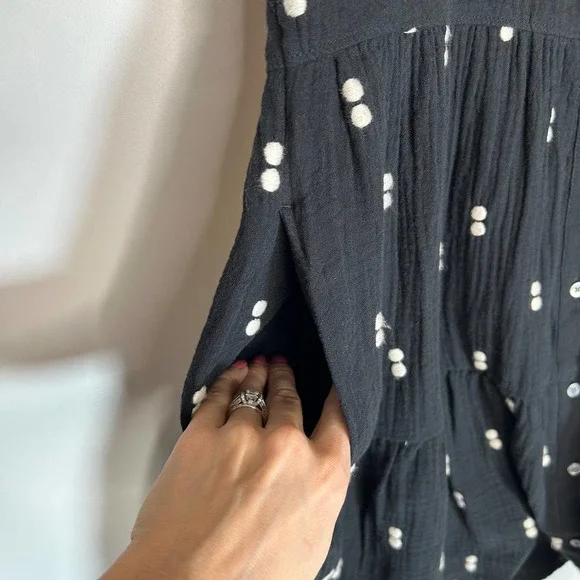 MADEWELL Lightspun Cuff Sleeve Button Front Tiered Mini Dress XXS SOLD - Picture 6 of 8